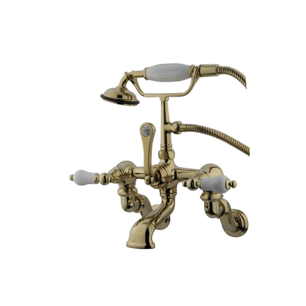 Clawfoot Tub Filler With Hand Shower - Polished Brass Finish 780475867994