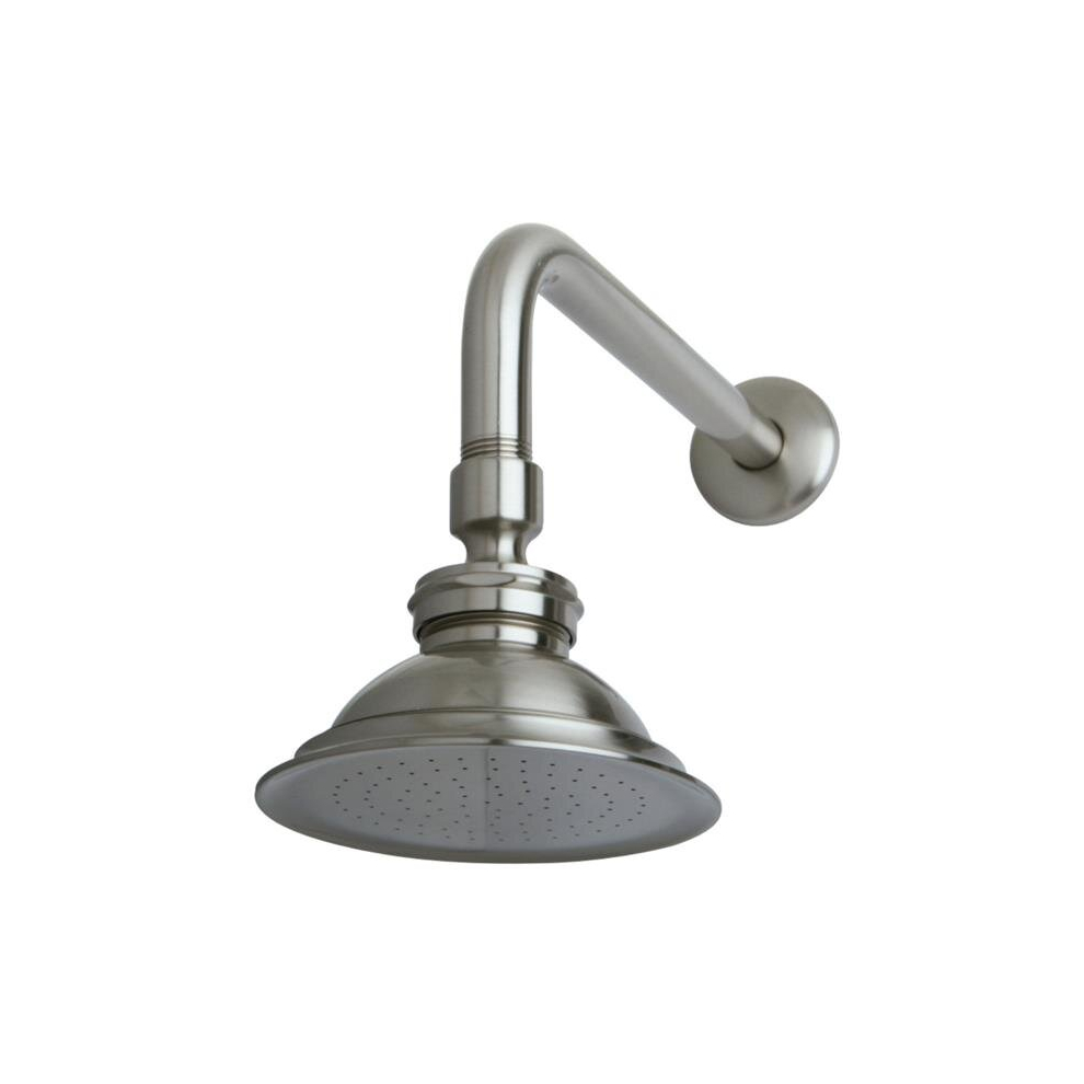 12 In. Victorian Brass Showerhead With Shower Arm Combo, Brushed Nickel 780475815148