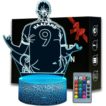 Norway Alf-inge Haaland Football Player #9 Night Light For Boys,16 Color Changing Dimmable With Remote Room Football Decor,desk Lamp For Football Fans