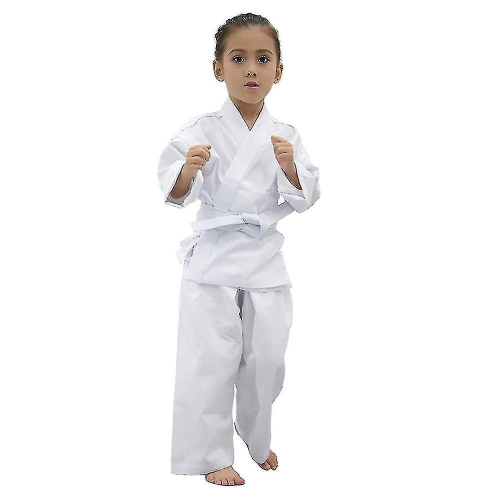 Karate Uniform With Free Belt, White Karate Gi For Kids 2