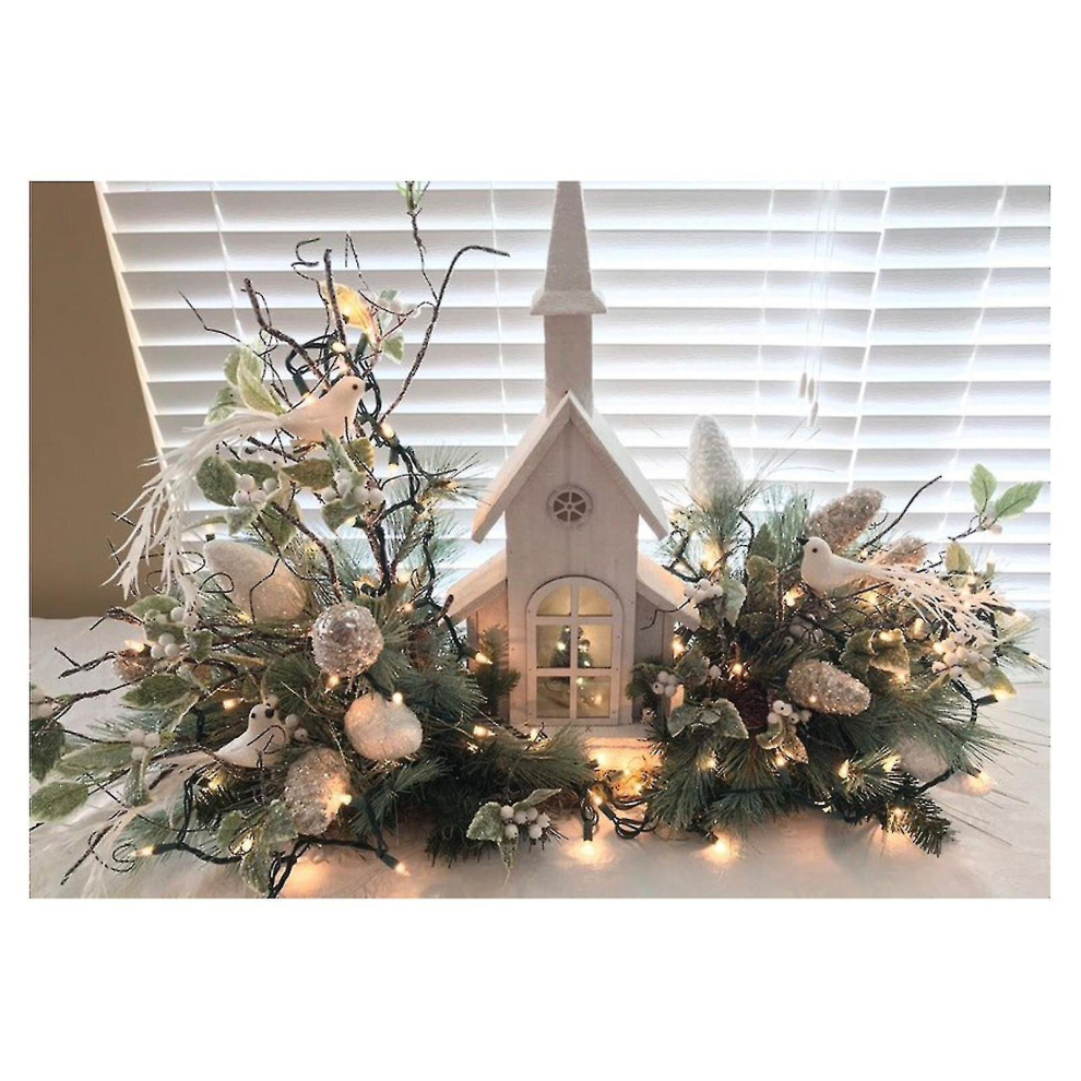 Birch Pinec Centerpiece Christmas Tablescape Winter Home Decor Festival Ornament