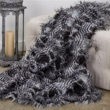 Porcupine Faux Fur Luxury Throw Blanket, Grey & Silver - King