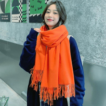 Large Soft Cashmere Feel Cashmere Shawl Wrap Lightweight Scarf (orange Red)