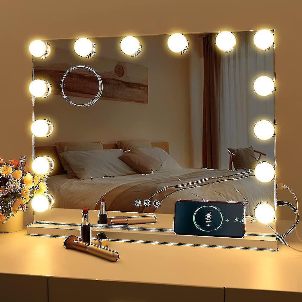 2023 New Hollywood Mirror Usb Makeup Lights Lighted 10 Bulbs 3 Lighting Modes (only Light Bulbs, Not Mirrors) Tabletop Wall Mounted Cosm