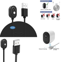Weatherproof Outdoor Charging Cable, 25 Feet/7.6m, For Arlo Ultra/ultra 2/pro 3/pro 4/go 2/pro 5s (black)