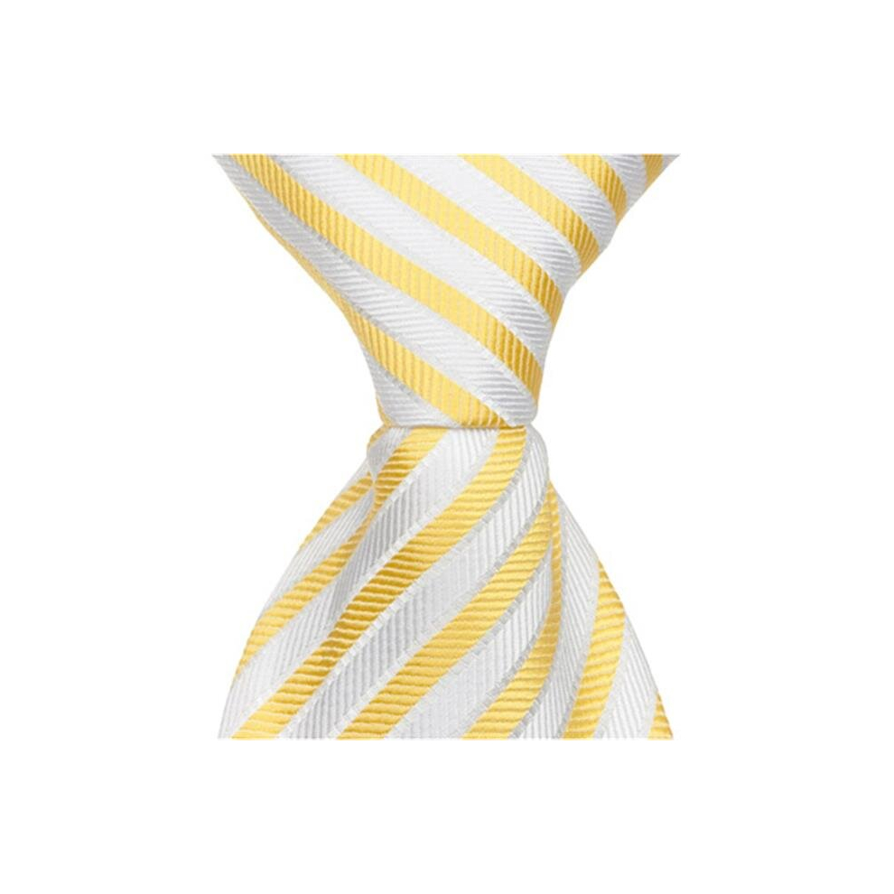 Mama'sboy Y3 - 6 In. Newborn Zipper Necktie - Yellow With White Stripes