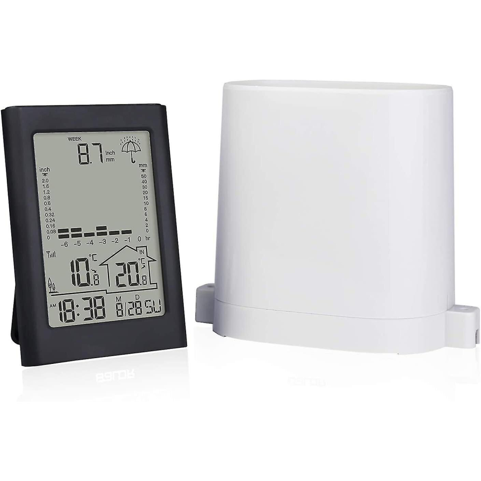 Wireless Rain Station Wireless Rain Gauge Weather Station With Indoor Outdoor Thermometer Rain Alarm