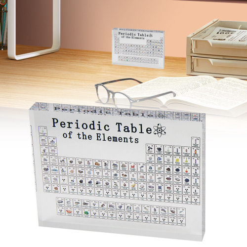 Acrylic Periodic Table Display with Elements Samples Chemical Element