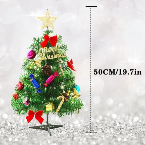 Mini Small Christmas Tree With LED Lights Tabletop Artificial Xmas Ornament Gift 2