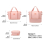 (Pink) Two pieces Expandable Durable Waterproof Travel Duffel Bag Set 17