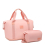 (Pink) Two pieces Expandable Durable Waterproof Travel Duffel Bag Set 6