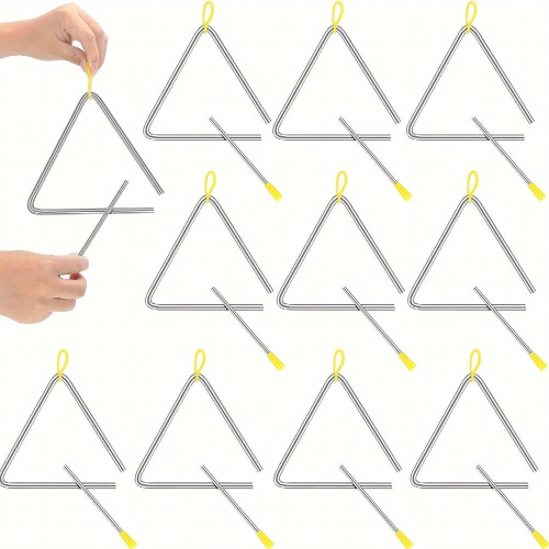 1 Set 2 Sets Percussion Triangle Bells Hand Percussion Instruments 12 7 Cm School Supplies 2