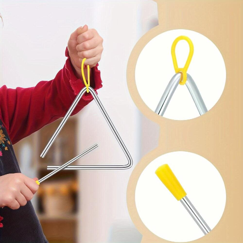 1 Set 2 Sets Percussion Triangle Bells Hand Percussion Instruments 12 7 Cm School Supplies 1