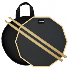 Panda 12 inch Double Sided Silent Drum Practice Pad Set With Mute Tips 5A Drum Sticks And Storage Bag Perfect For Realistic Drumming Practice