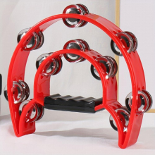 Percussion Instrument Plastic Double layer Flower Drum Ring Karaoke Hand Bell Orff Double Row Flower Bell Drum Ring Musical Instrument Hand Bell Orff