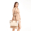 (Beige and Brown) Elegant Tote Bag with Monogram Pattern 10