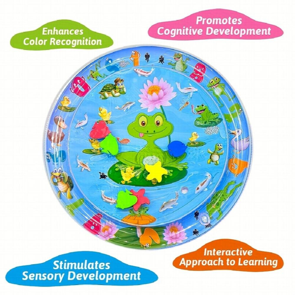 1pc 24 4inch Inflatable Baby Water Mat Cartoon Crawling Mat Early Education Fun Water Game Christmas Gift