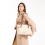 (Beige and Brown) Elegant Tote Bag with Monogram Pattern 8