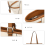 (Beige and Brown) Elegant Tote Bag with Monogram Pattern 11