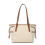 (Beige and Brown) Elegant Tote Bag with Monogram Pattern 5