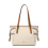 (Beige and Brown) Elegant Tote Bag with Monogram Pattern 1