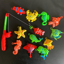 Magnetic Fishing Toy Game For Kids Water Table Bathtub Kids Party Toy With Rod Net Plastic Floating Fish Toddler Colorful Ocean Animal Gift