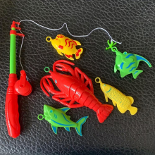 Childrens Fishing Toy Game Water Table Bathtub Childrens Party Toy With Fishing Rod Plastic Floating Fish Toddler Colorful Ocean Animal Toy Children