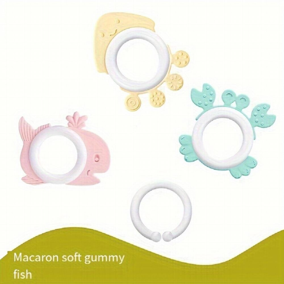 Infant Teething Fruit shaped Gum Silicone Teething For Infants And Young Children Teeth Grinding And Fixing Device With Rattle Gum