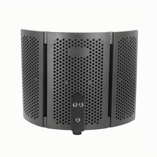 Microphone Isolation Shield Foldable Mic Shield With Triple Sound Insulation Reflection Filter Mic Threaded Mount For Recording Studio Podcasts Singin