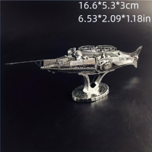 DIY Metal Assembled Toy Boat Model 3D Three dimensional Game Puzzle Toy Parrot Number Boat Hand Model