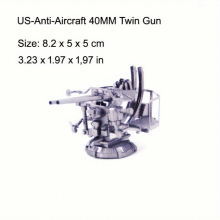 Puzzle Metal 3D Puzzle DIY Metal Assembly Weapon Toy Model Shipborne 2 link 40mm Anti aircraft Gun Puzzle Assembly Toy Birthday Gift
