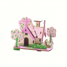 3D Three dimensional Jigsaw Puzzle Wooden Panels DIY Hand assembled Model House Educational Moving Brain Wooden Building Blocks Puzzle Toys Personal I