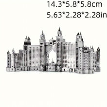 DIY Metal Assembled Toy Castle Model 3D Three dimensional Game Puzzle Toy Building Hotel Hand Model