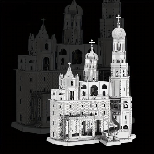 DIY Metal Assembled Toy Castle Model 3D Three dimensional Game Puzzle Tower Model 2