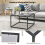 Costway Tempered Glass Top Coffee Table Home Square Tea Table Accent Sofa Side Table 6