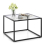 Costway Tempered Glass Top Coffee Table Home Square Tea Table Accent Sofa Side Table 1