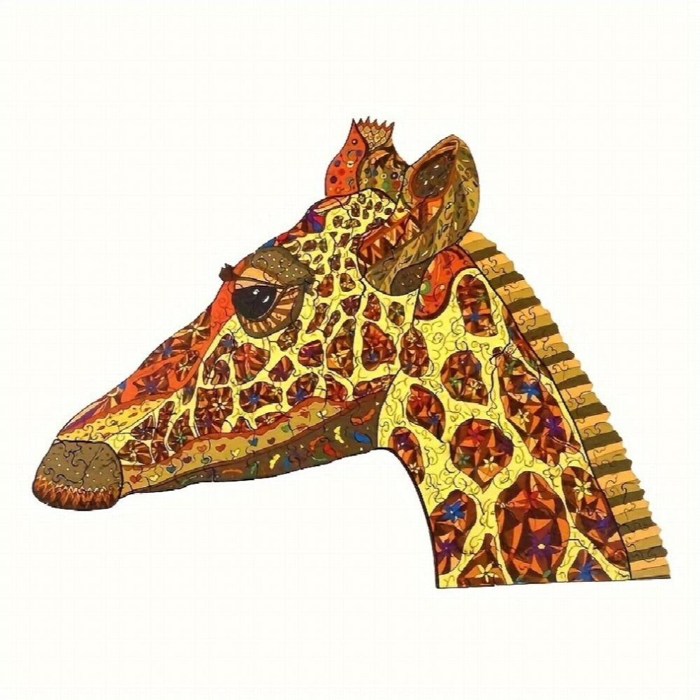 Giraffe Animal Shape Wooden Alien Jigsaw Puzzle Toy