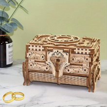 3D Wooden Puzzle Music Box Kit Antique Jewel Box DIY Home Decoration Model Birthday Or Christmas