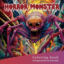 Upgraded 40pcs Pictures 20pcs Thickened Paper 1 Book Of Horror Monster Coloring Book Halloween Thanksgiving Year Christmas Holiday Party Gift