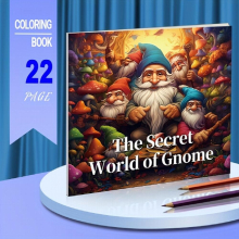 Upgraded 22pcs Thickened Paper 1 Book The Secret World Of Gnome Coloring Book Thanksgiving Year Christmas Party Gift
