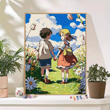 1pc DIY Digital Painting Cartoon Anime Hand Drawn Painted Colored Bedroom Decoration Painting