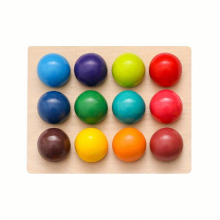 Brighten Your Childs with this Colorful Wooden Rainbow Matching Ball Toy
