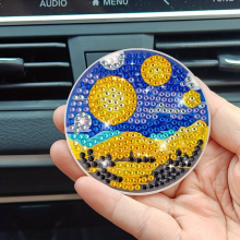 2pcs Scenery Coaster DIY Diamond Painting Car Coaster Car Interior Accessories Supplies Suitable For Cars Hand Birthday