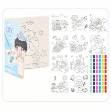 Watercolor Painting Coloring Book Portable Can Be Used For Painting By Dipping In Water Book Extra long Notepad 10 Pages Of Painting 1 Pen 2 Pages Of