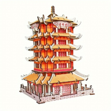 Wooden Yellow Crane Tower Upgraded Version 3D Assembly Toy Wooden Building Model DIY Assembly Panel 200Pcs High Board Thanksgiving Christmas Etc Holid