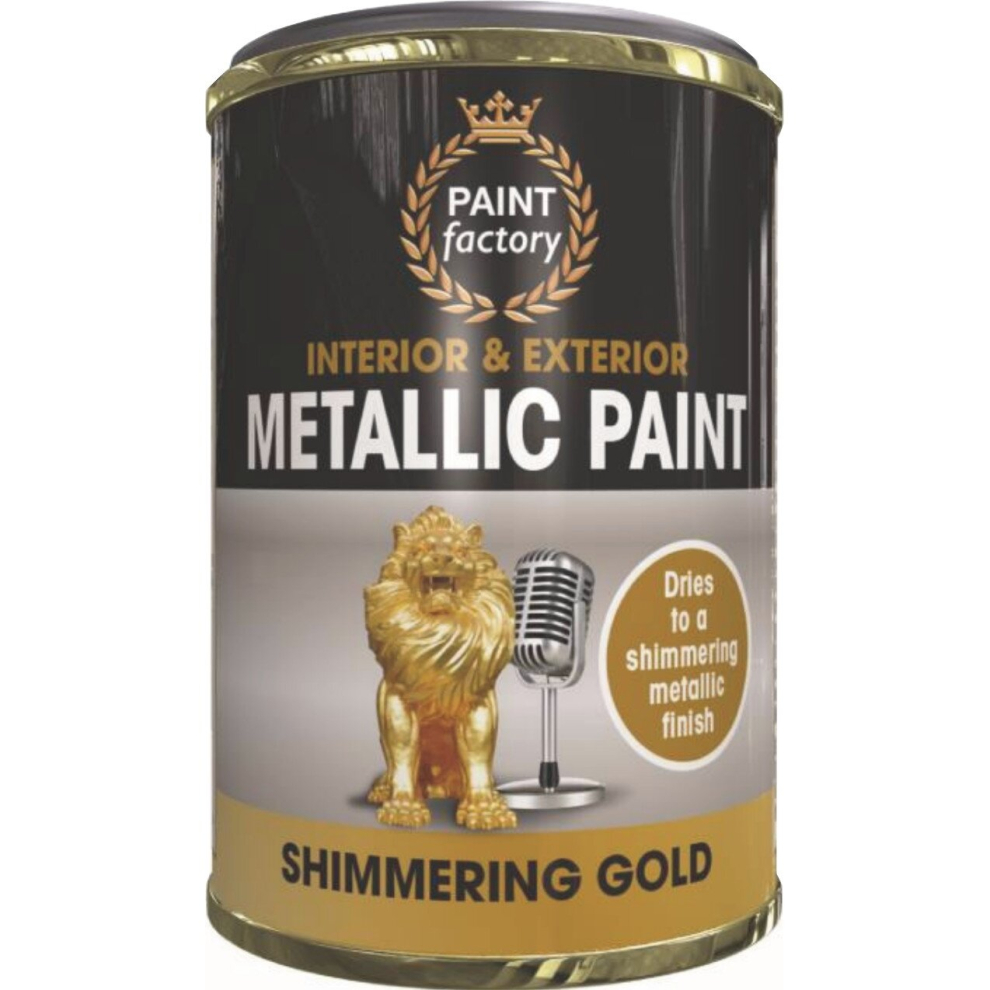 300ml Shimmering Metallic Gold Tin Paint Indoor Outdoor Fast Dry