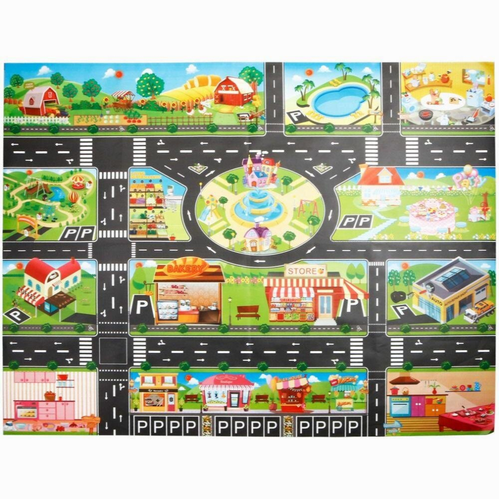 Baby Climbing Playing Mat City Traffic Road Map Kids Toy City Car Parking Lot Roadmap Traffic Signs Play Game Mat Carpet