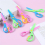 6pcs Art Scissors Plastic Scissors Spring Safety Scissors Paper cut Sticker Random 2
