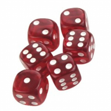 6pcs Acrylic Yellow Green Red Dice Clear 16mm Dot Dice Set Round Corner Four Tone Six Panel Desktop Game D6 Club