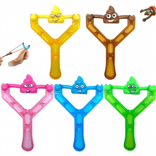 1pc Creative Tricky Funny Ejection Poop Slingshot Poop Vent Decompression Toy Random